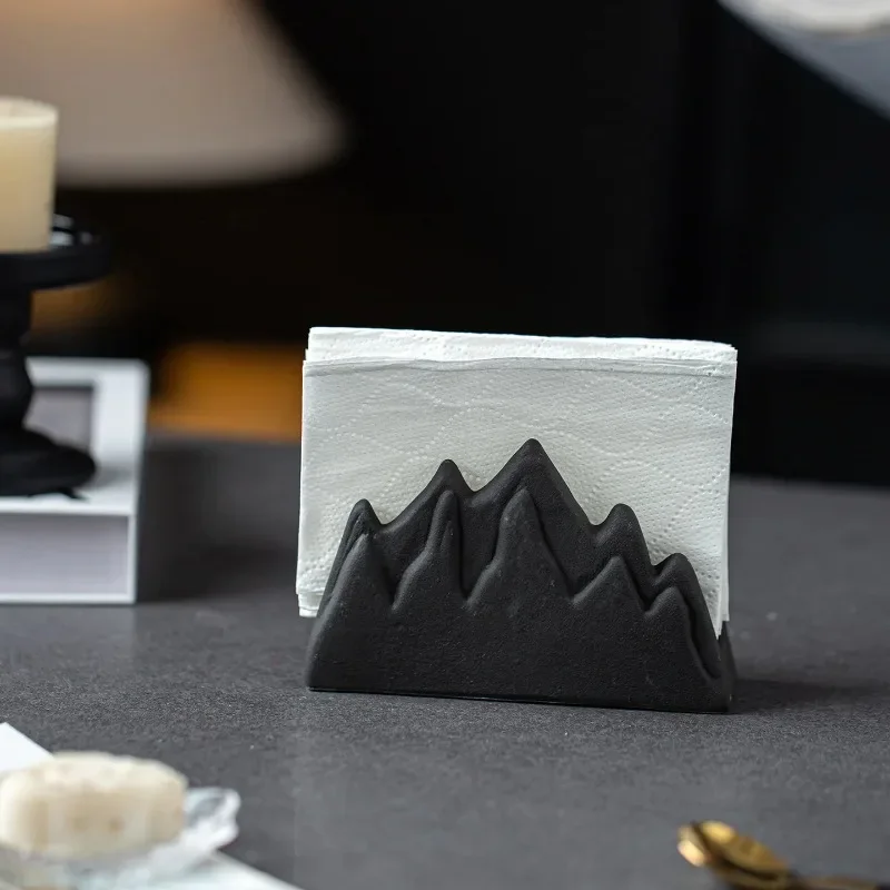 Minimalist Creative Ceramic Napkin Holder Home Restaurant Hotel Cafe Tissue Rack Napkin Stand Storage Organizer Desktop Ornament view 4