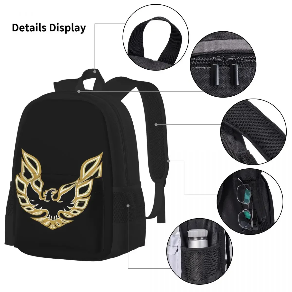 Trans Am Firebird Logo Backpacks Boys Girls Bookbag Students School Bags Cartoon Kids Rucksack Lunch Bag Pen Bag Three-Piece Set