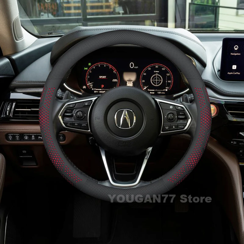 

Leather Car Steering Wheel Cover For Acura MDX RDX 2010-2024 2025 Non-slip Auto Steering Wheel Acura Integra Accessories 2025