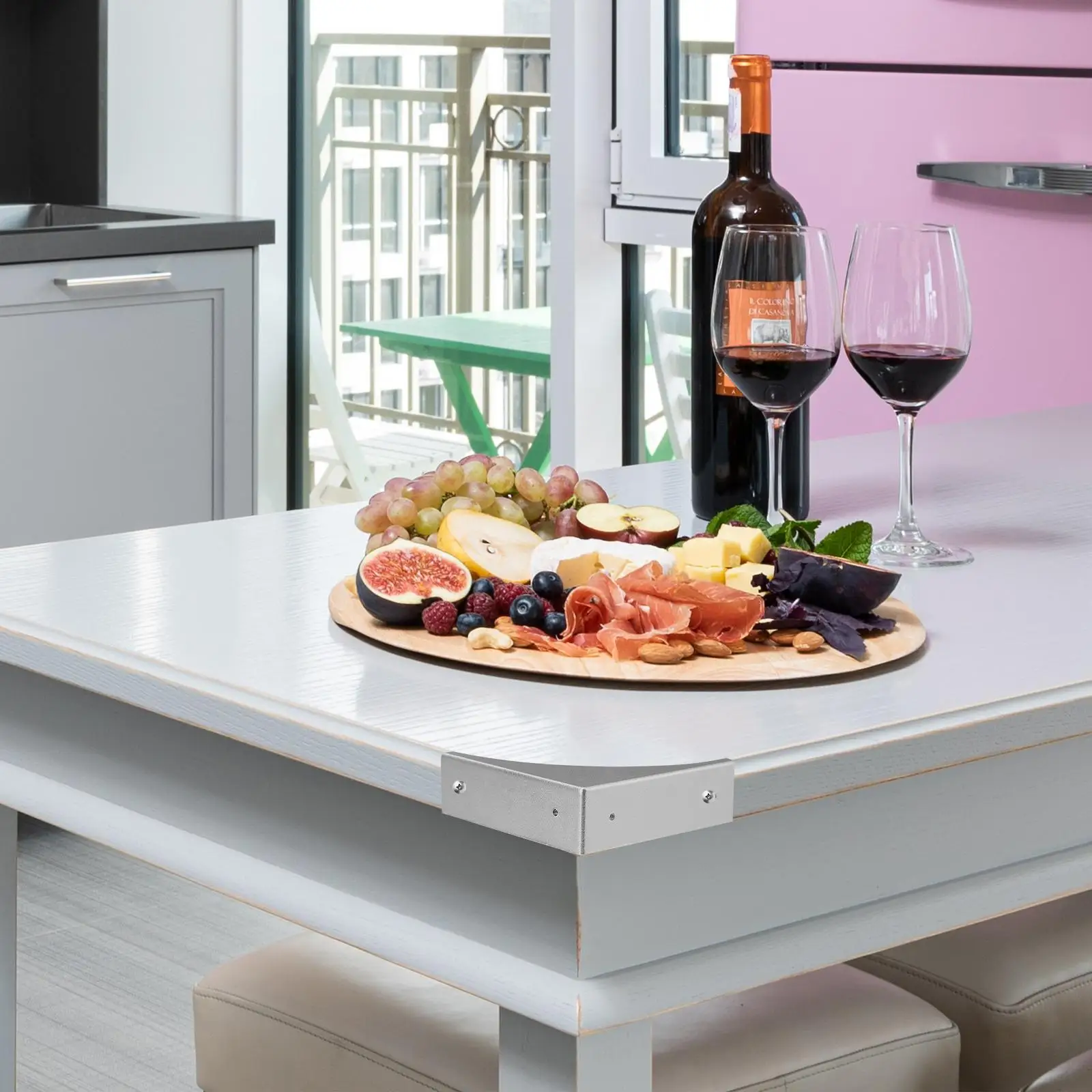 Description Picture 4 of item4 Pcs L-shaped Corner Protector Cabinet Bumpers Protectors for Furniture Desk Metal Bronze Guards Baby