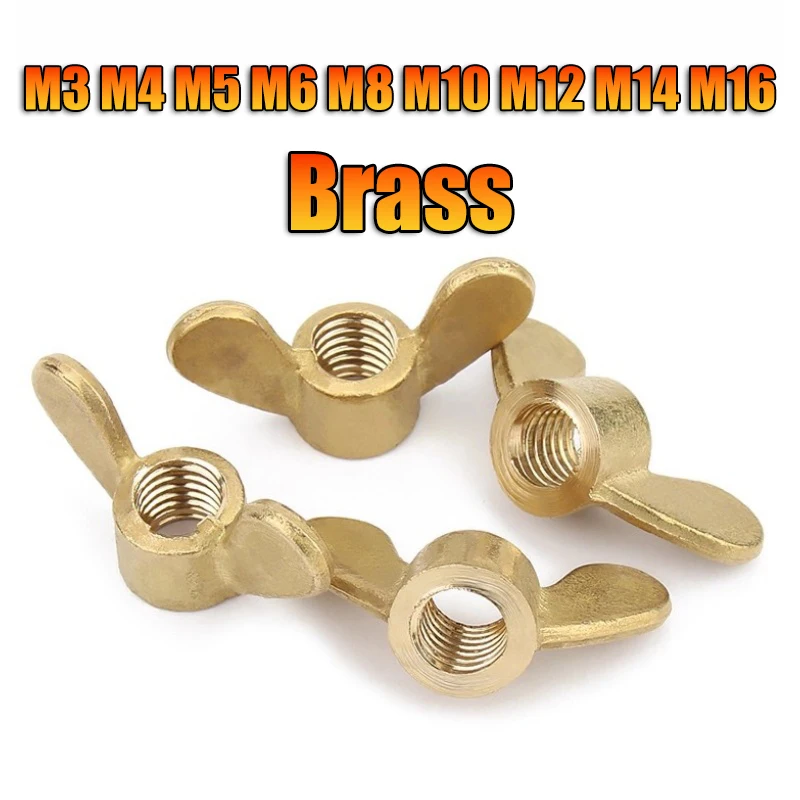 

Латунная гайка-бабочка Медная барашковая гайка M3 M4 M5 M6 M10 M12 M14 M16 Затянутые вручную барашковые гайки с большим ухом для оборудования DIY