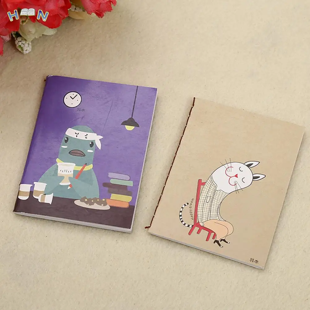 1pcs 20pages Mini Samll Kawaii Cartoon Notebook Vintage Retro Notepad Note Book Kids Korean Stationery School Notebooks Randomly