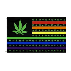 90*150cm Rainbow Weed USA Stars Flag Gay Pride Lesbian LGBT BANNER For Decoration