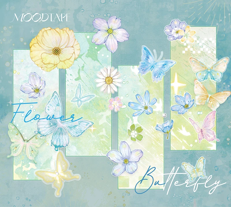 

50mm*6m Vintage Butterfly Flower Landscape PET Tape Creative DIY Journal Material Collage Scrapbook Stationery