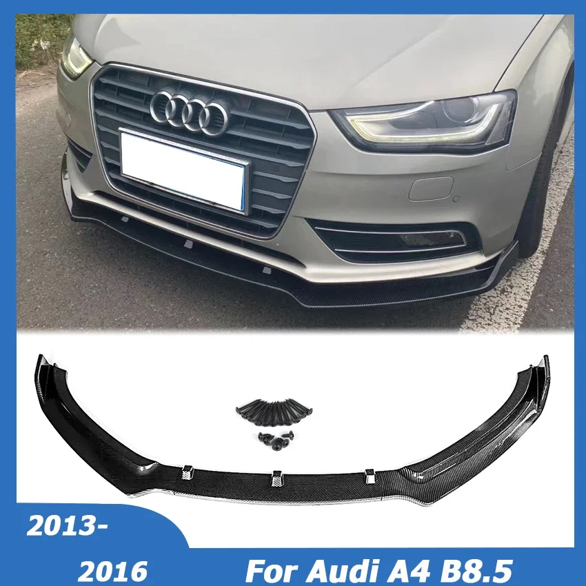 For Audi A4 B8.5 2013-2016 Front Bumper Lip Spoiler Side Splitter Diffuser Protection Deflector Body Kit Guards Car Accessories