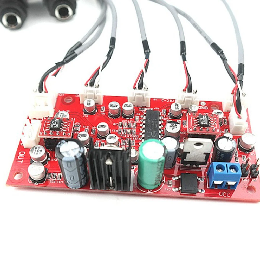 DC 12V 24V PT2399 Digital Microphone Audio Amplifier Board Karaoke Plate Reverb Preamplifier Reverberator OP275 Op Amp