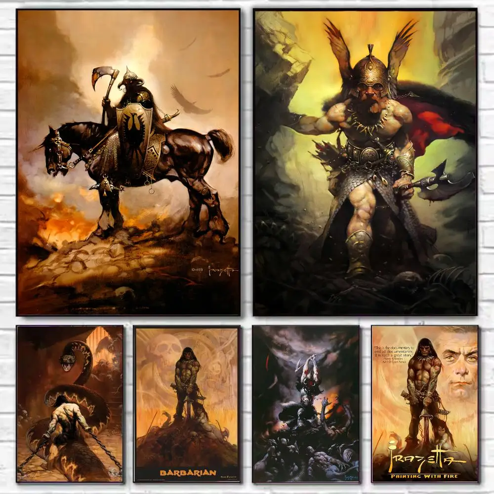 Artist Fantasy F-Frank Frazetta art Poster HD Decorative Wall Art for Living Room Bedroom Café Stylish Home Décor Gift