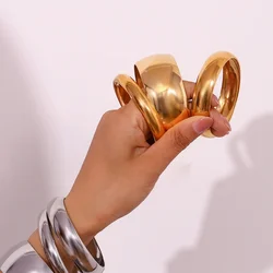 E.B.belle Cool different width diameter 60mm 64mm smooth surface gold silver Color gold plated premium stainless steel jewelry