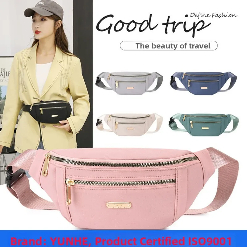 Marsupio da donna impermeabile Fanny Pa Materiale in nylon Borsa a tracolla pieghevole e pratica per viaggi e attività all'aperto