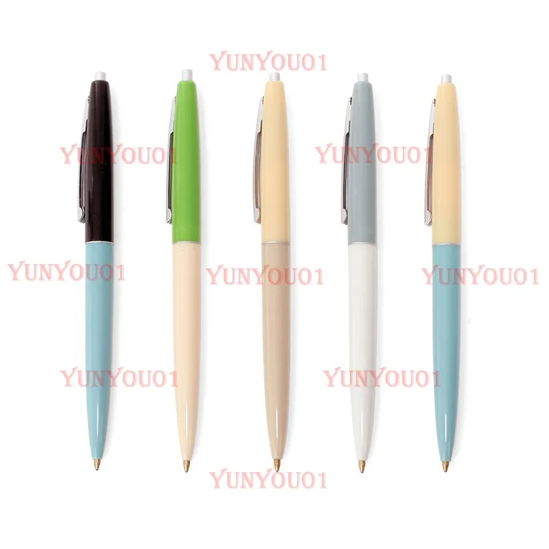 Retro round bead signature pen, classic minimalist press multi-color Morandi high value