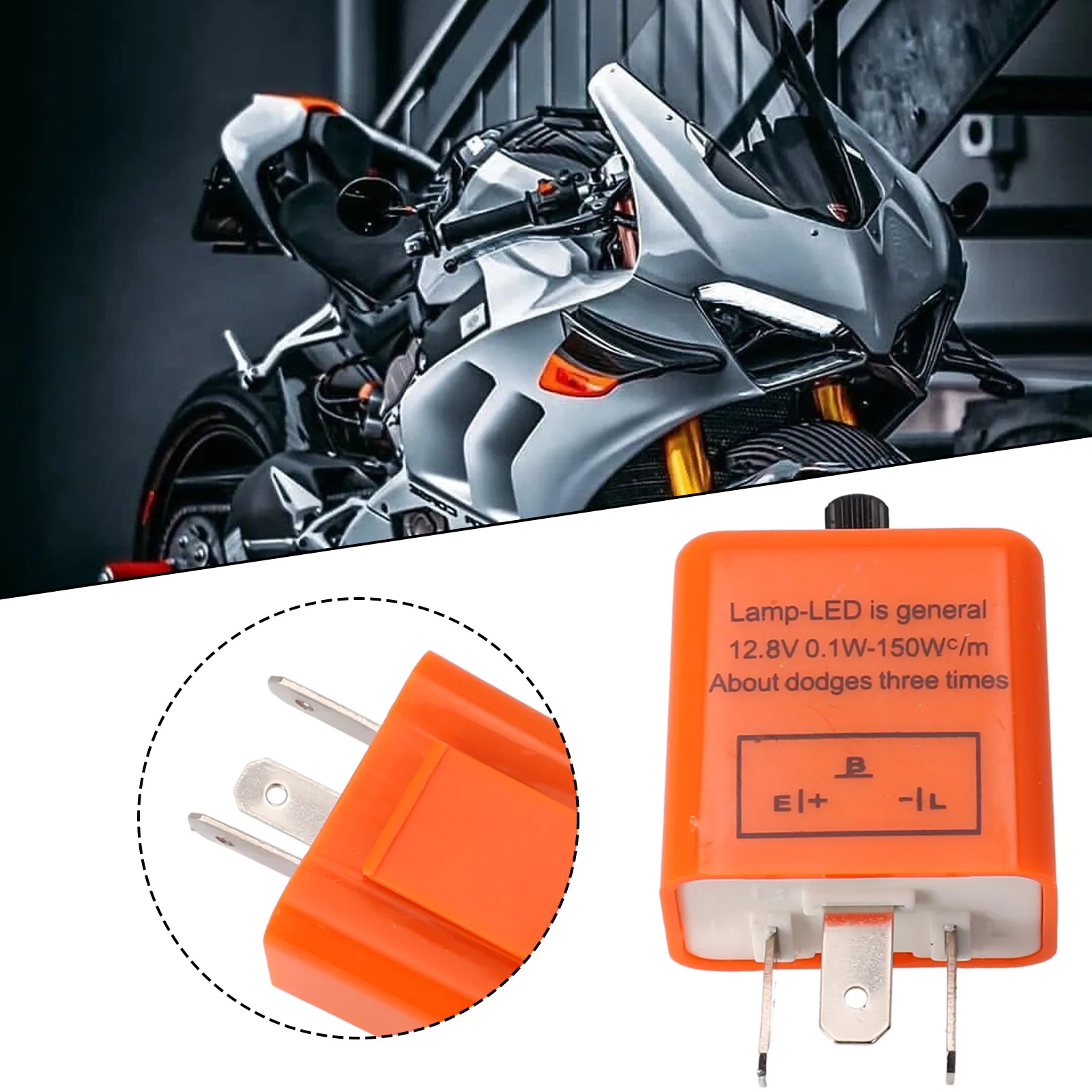 Adjustable Speed Flasher Relay 12V 3 Pin LED Flasher Easy Installation Compatible with Various Turn Signal Lights