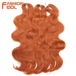 BELLA-extensiones de cabello sintético para mujer, pelo de ganchillo ondulado de 3 piezas, 24 pulgadas, con cola de caballo, color rubio degradado y naranja