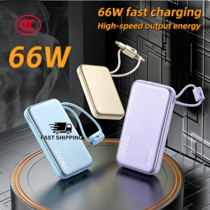 

Сертифицированный CCC внешний аккумулятор 10000 мАч, 66 Вт, безопасный для авиаперелетов FAA, быстрое зарядное устройство для iPhone 15/14/13, Samsung S23, Xiaomi