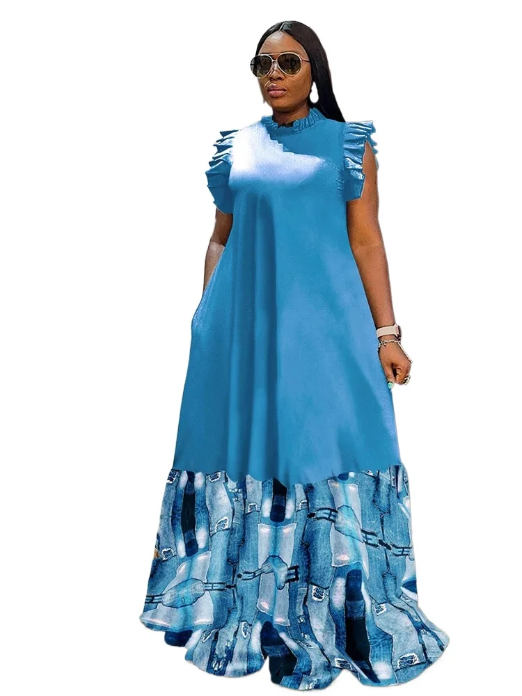 

Wmstar платья больших размеров для женщин, вечерние летние одежды, лоскутное элегантное модное платье макси полной длины, оптовая продажа, дропшиппинг