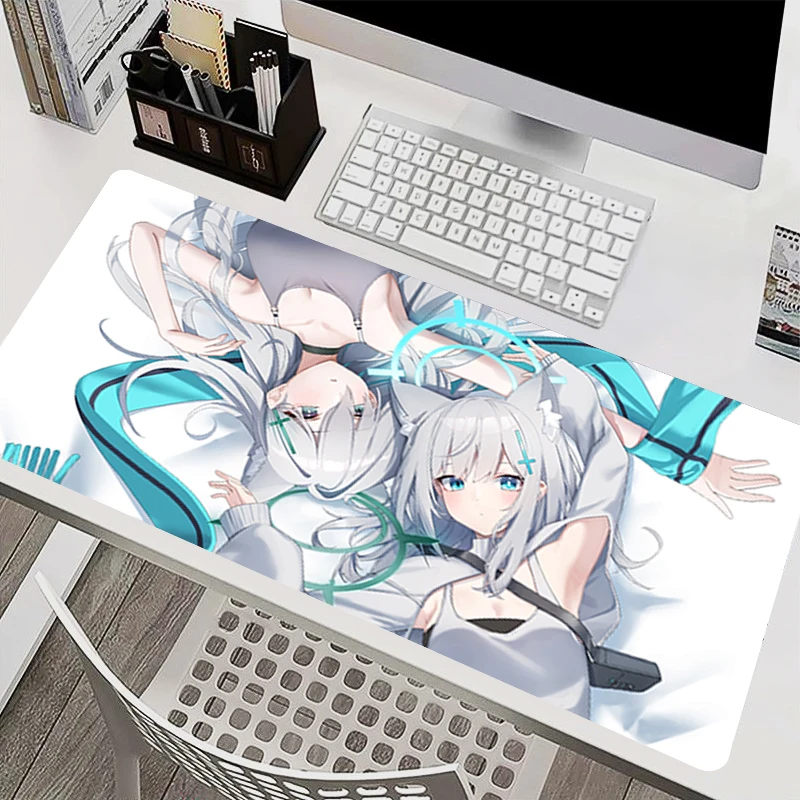 Mouse pad Professional E-sports Gamer Mouse Mat Blue Archive Sunaookami Shiroko Mousepads PC Keyboard Desk Mat Notbook Mousepad