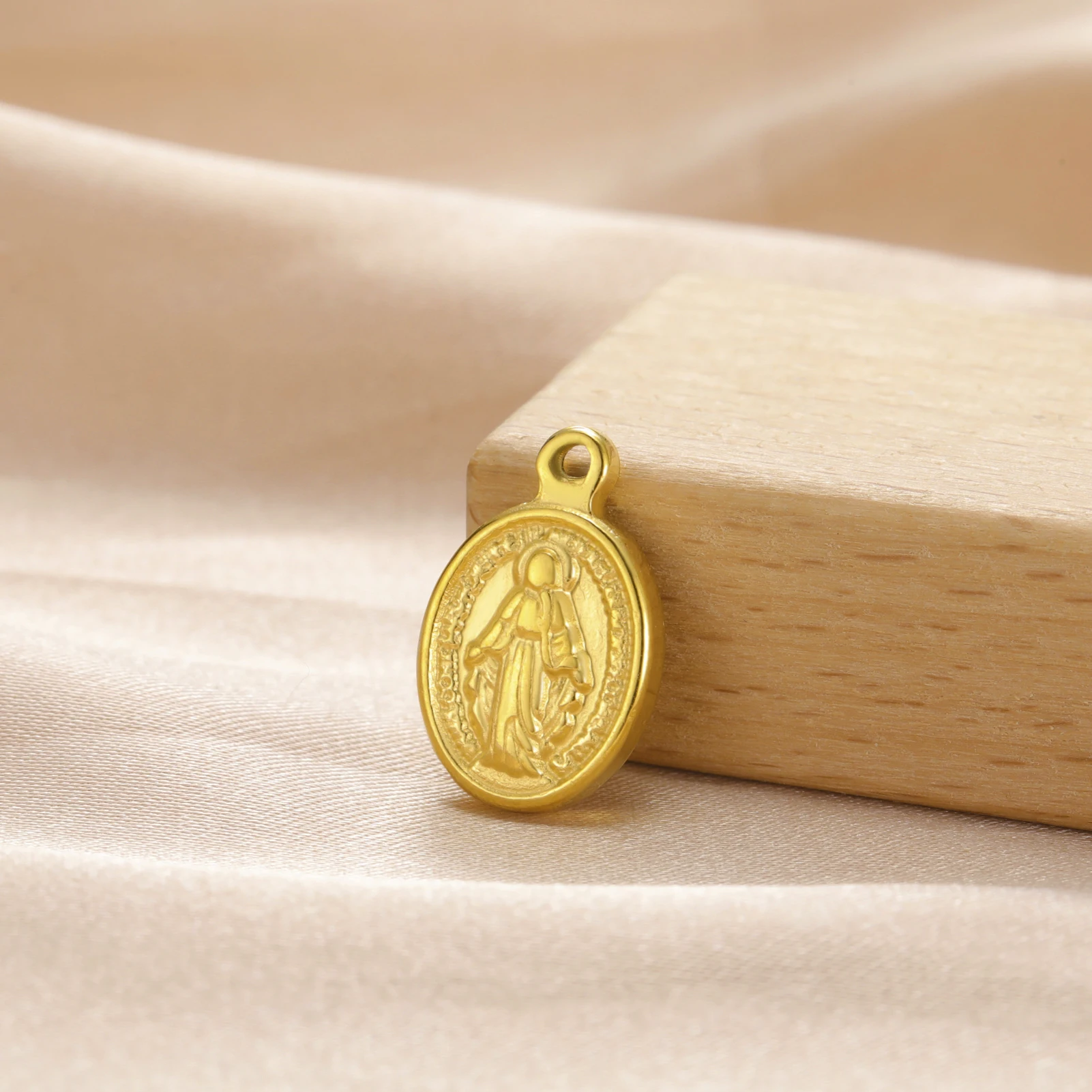 1 Stück Jungfrau-Maria-Anhänger aus Edelstahl, DIY-Anhänger für Halskette, Armband, Schmuckherstellung, religiöses Amulett, gesegnetes Zubehör – Detail 9