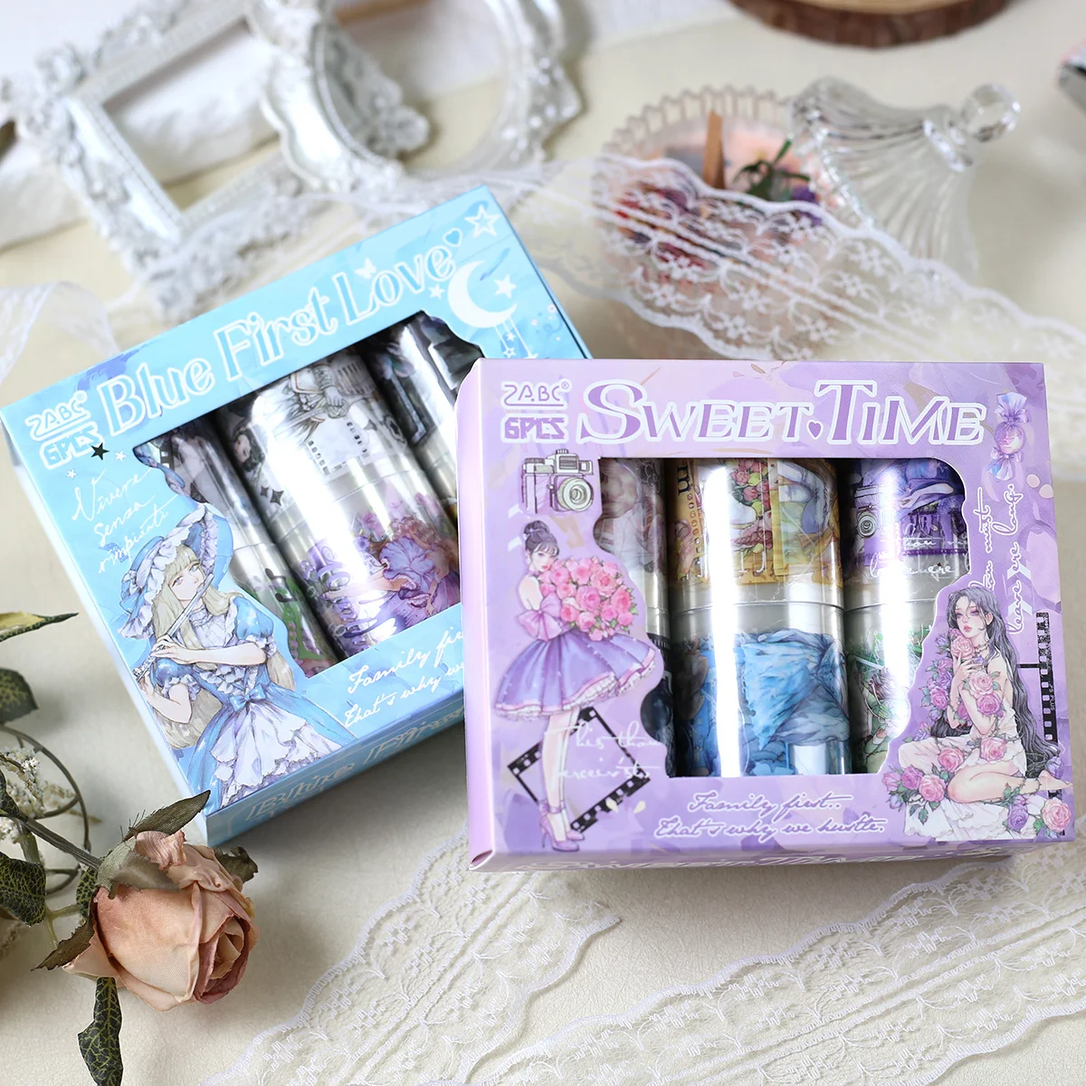 Journamm 6 قطع أشرطة لاصقة مزخرفة شريط PET رائع لمستلزمات مجلة الرصاصة الفنون سجل القصاصات DIY الحرف المخططين #1