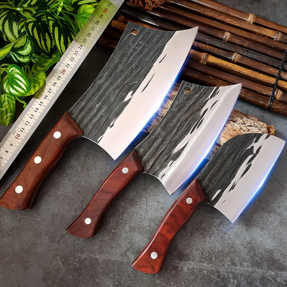 

Chinese Butcher Cleaver Knife Hand Forged Kitchen Knife Fishing Knife Stainless Steel Wooden Handle Chef Knife Kitchen Utensils