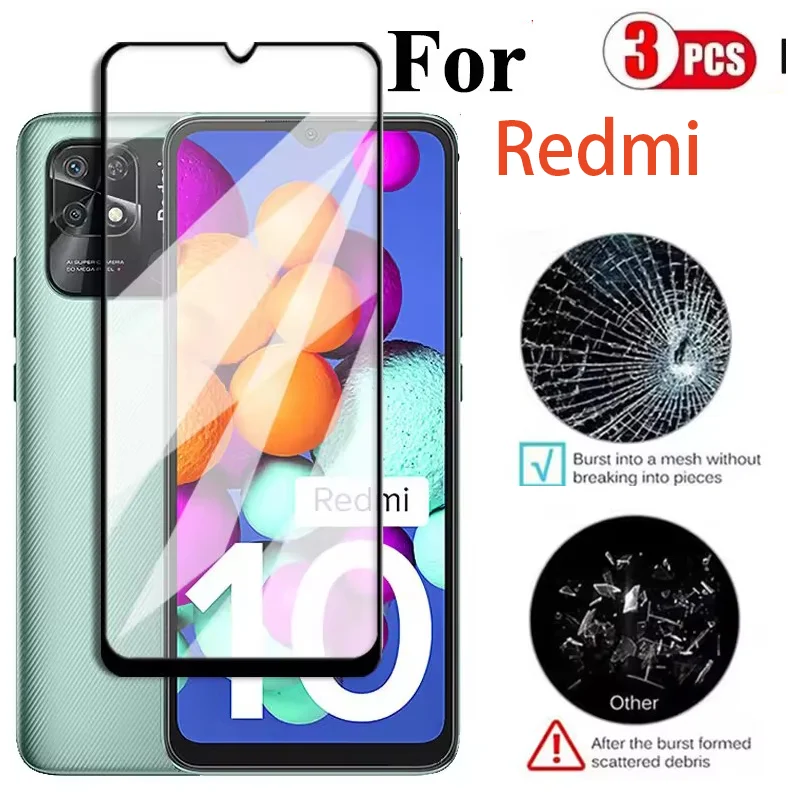 

3pc Full Tempered Glass For Xiaomi Redmi Note 12 11 10 9 Pro Plus 11T 10S Screen Protector Film Redmi 7 8 9 9A Protection Glass