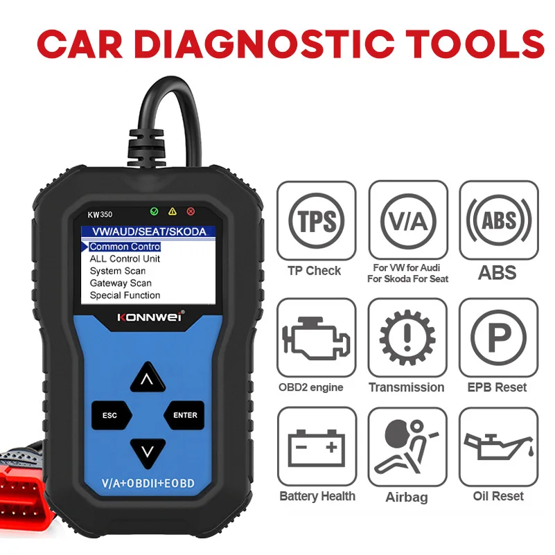 V007 OBD2 Full System Car Diagnostic Scanner, Support Engine ABS SRS Airbag Transmission System Fault Detection Tool