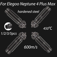 For Elegoo Neptune 4 Max Hardened Steel Nozzle Upgraded 0.2 0.4 0.6 0.8 Neptune 4 Plus Kit Nozzle High Speed Nozzles Top Quality