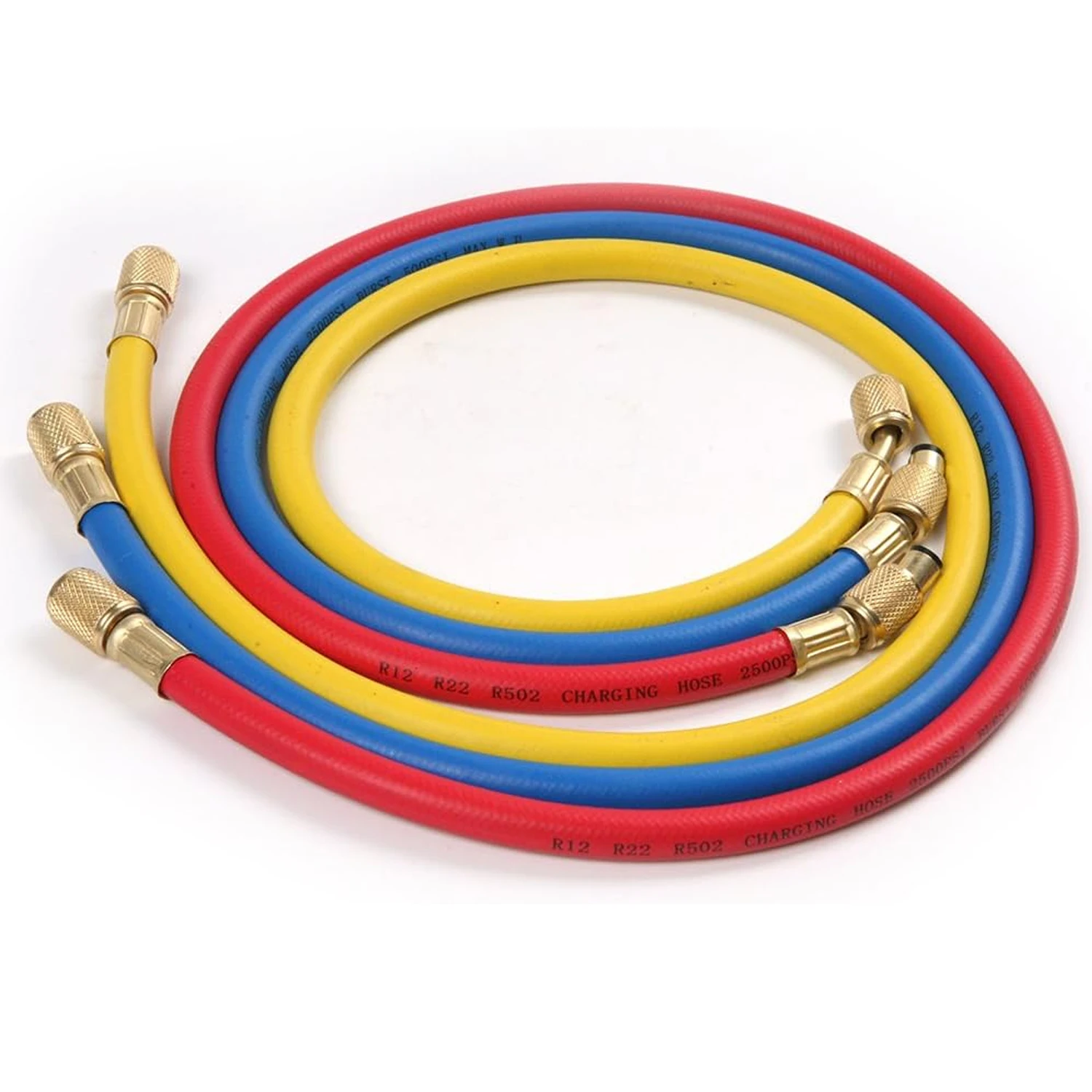 0.9M-1.8M AC Charging Hose Tube Kit Hose Low Loss Fittings for R134A R12 R22 Refrigerant Air Conditioning Manifold Gauge