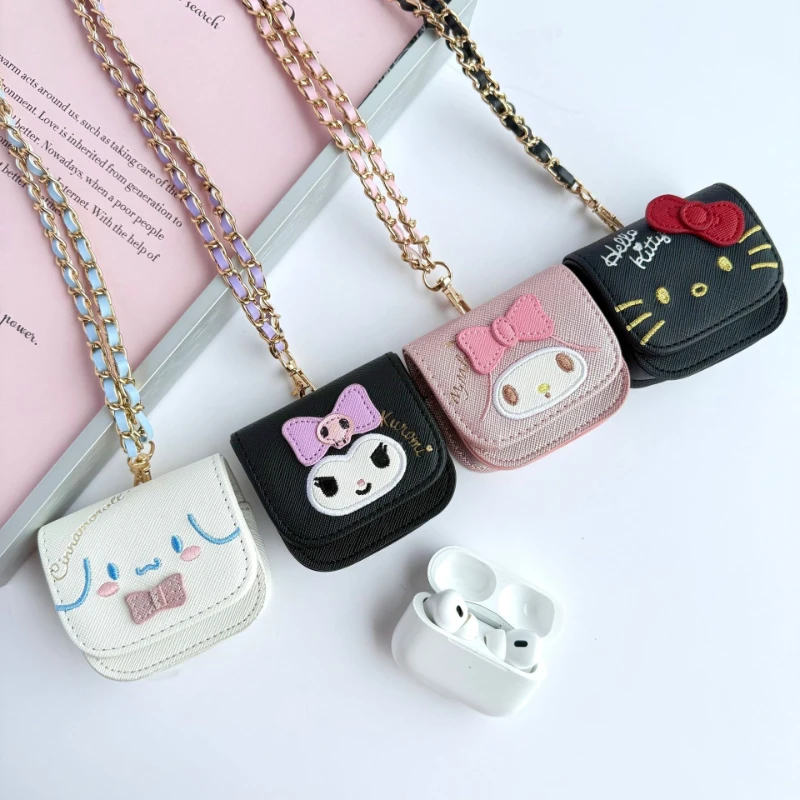 

New Cartoon Cute Sanrio Shockproof Storage Box Mini Headphone Bag Kuromi Protective Cover Gift