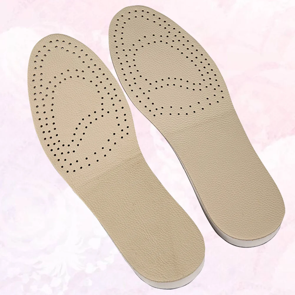 

1 Pair Eva Breathable Insole Cowhide Shoe Lift Invisible Heel Insert Height Increase Pads Foot Care Tool Anti Slip Shoe