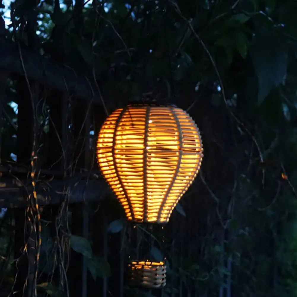 Solar Hot Air Balloon Lantern Hanging Solar Lantern Outdoor Lights Waterproof Lanterns Night Light Garden Patio Yard Party Decor