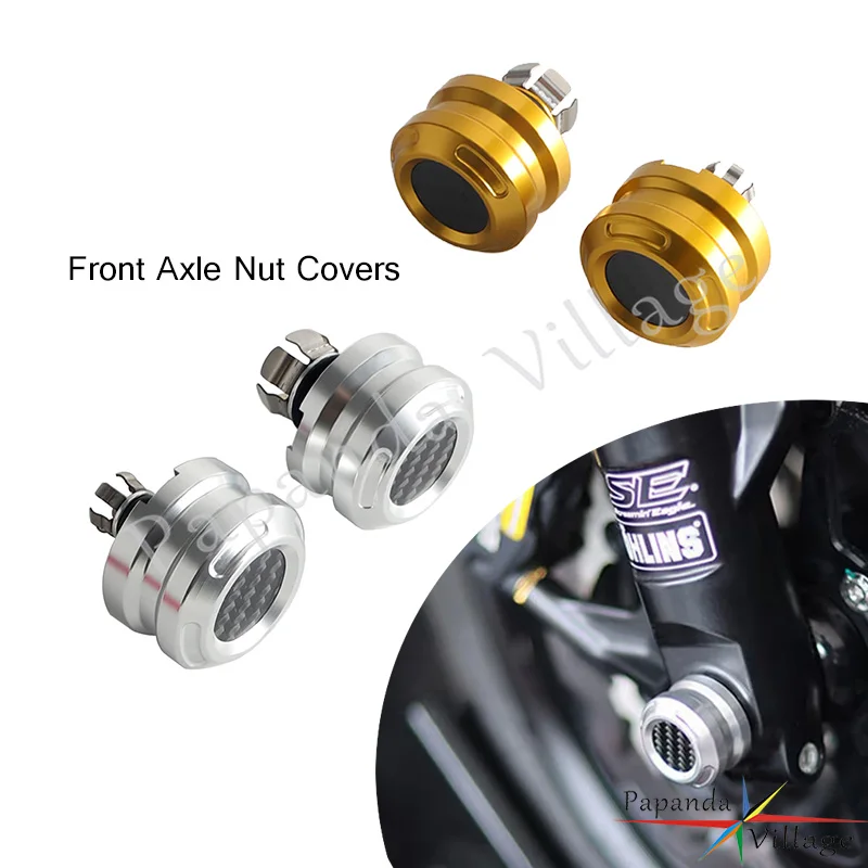 CNC Aluminum Carbon Fiber Front Axle Nut Covers For 2023.5 Up 121ST 121CVO 2024 Up 117 Harley Touring Inverted Front Fork
