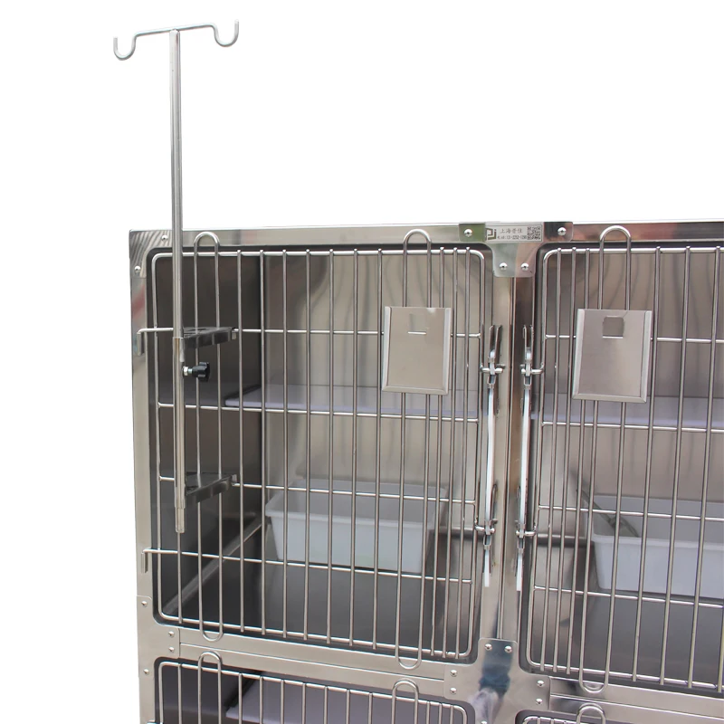 High Quality 4-Door Stainless Steel Veterinary Pet Cage for Dogs for Veterinary Clinics and Cat Owners 5
