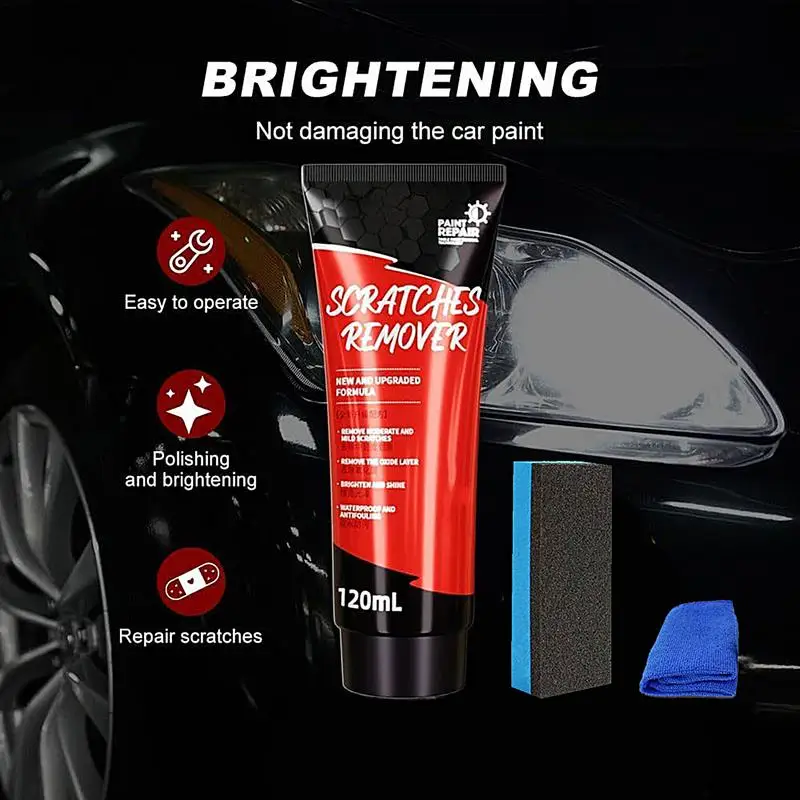 Car Scratch Repair Paste Auto Scratch Remover Kit For Car Paint Car Scratch Remover & Polishing Wax With Sponge Towel For