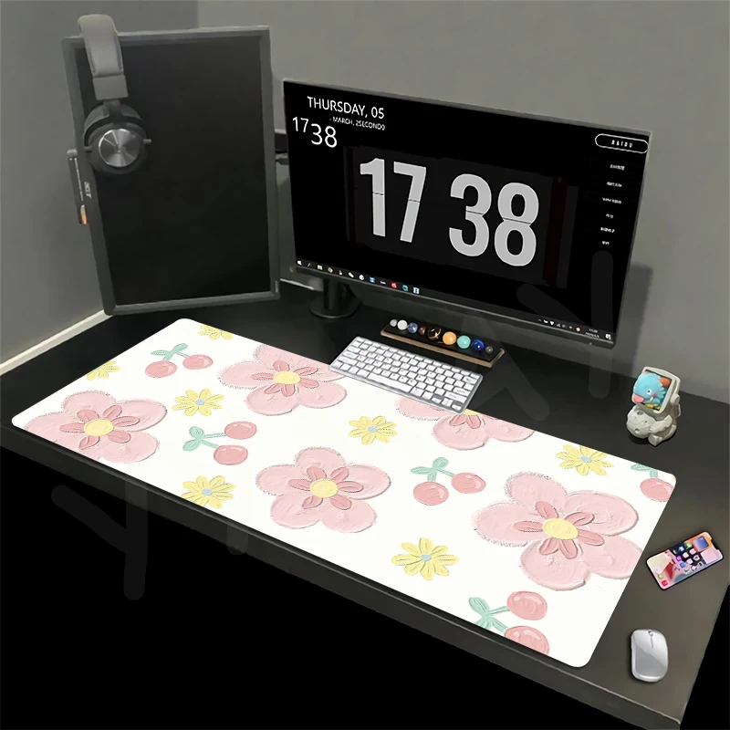 

Cute Large Original Mouse Mat Flower Mousepad Keyboard Mat Desk Pad HD Desk Mat Company Mouse Pad 30x80 cm For Gift Mousepads