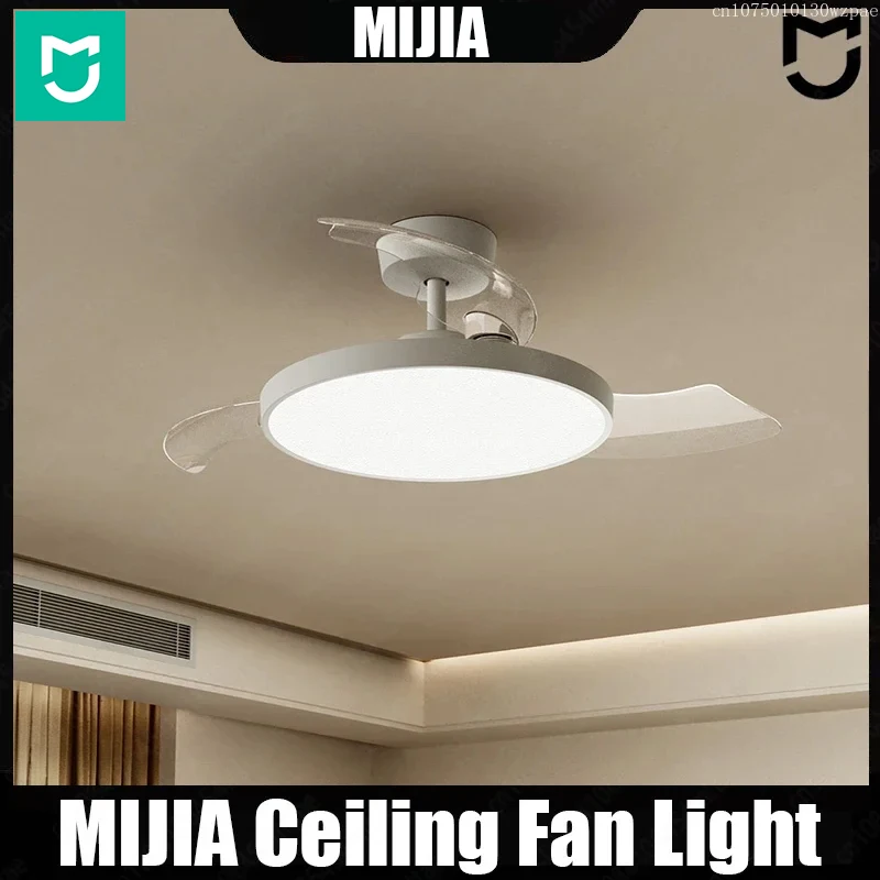 

Потолочный вентилятор MIJIA с подсветкой, 42 дюйма, индекс цветопередачи Ra97, 35 Вт, двигатель постоянного тока, для спальни и гостиной, с управлением через приложение Mijia