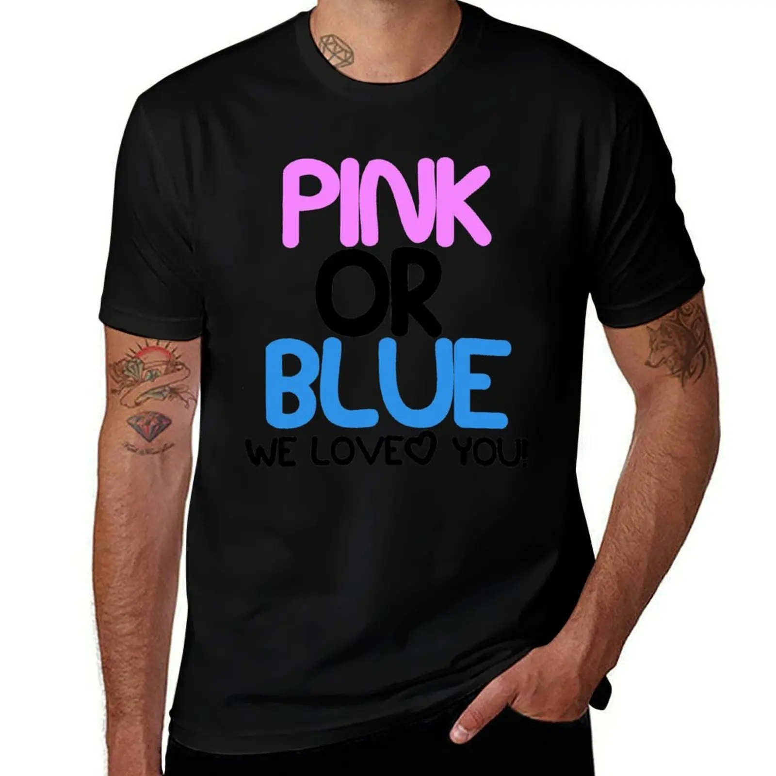 Pink or Blue Baby Gender Reveal T-Shirt Quick Dry Sports Short Sleeve Tee