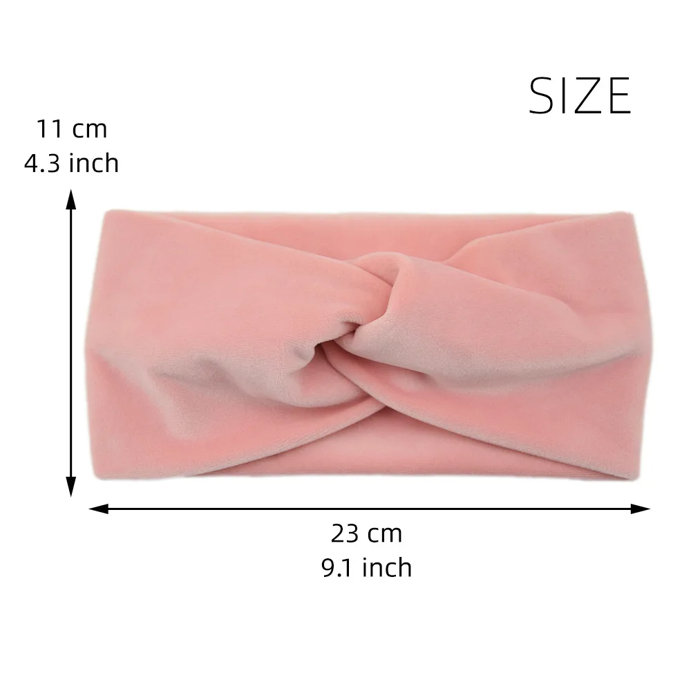 2024 New Winter Simple Cross Headband For Women Handmade Solid Color Elastic Knot Turban Bandage Yoga Hair Accessories