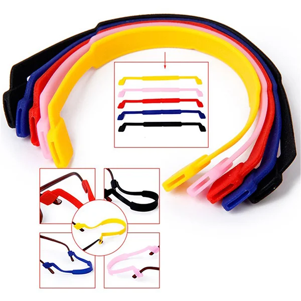 

5pcs 5 Colors 22Cm Anti-Slip Rope For Eyeglasses Sunglasses Silicone Elastic Strap Headband Prevent Slipping During Sports