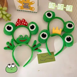 Super cute big Eyed frog hair Band Knitted plush Wash face Headband funny and cute Cartoon Headwear Anti slip Female Headwear