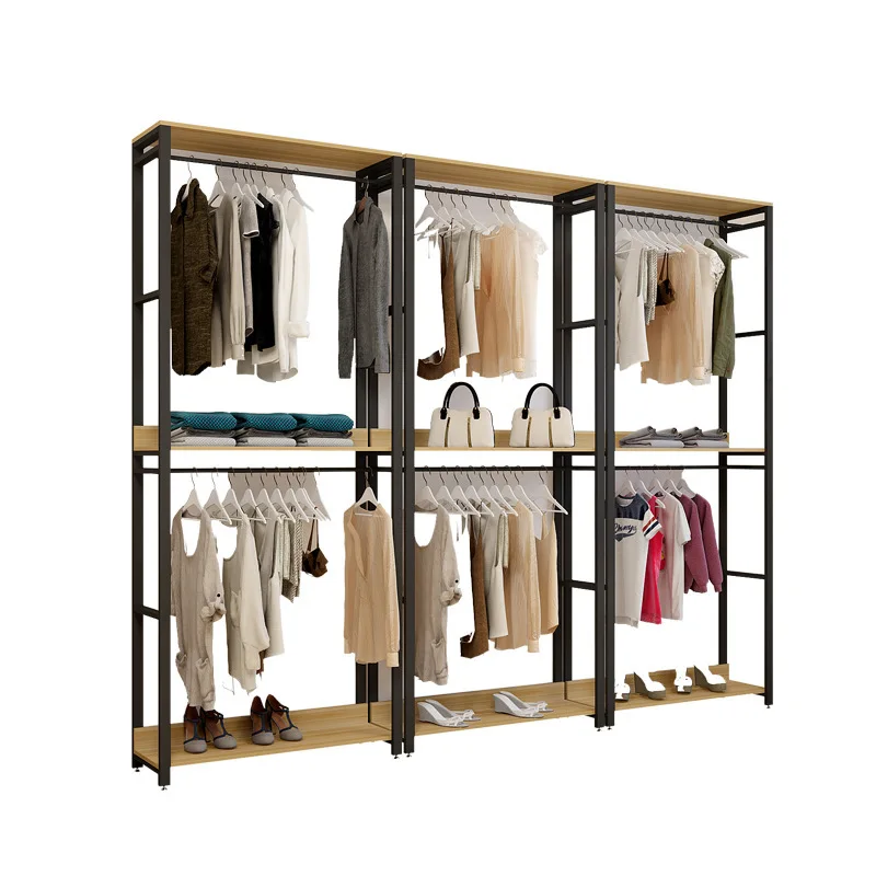 

Curtain coat rack clothing store multi-layer display modern simple home