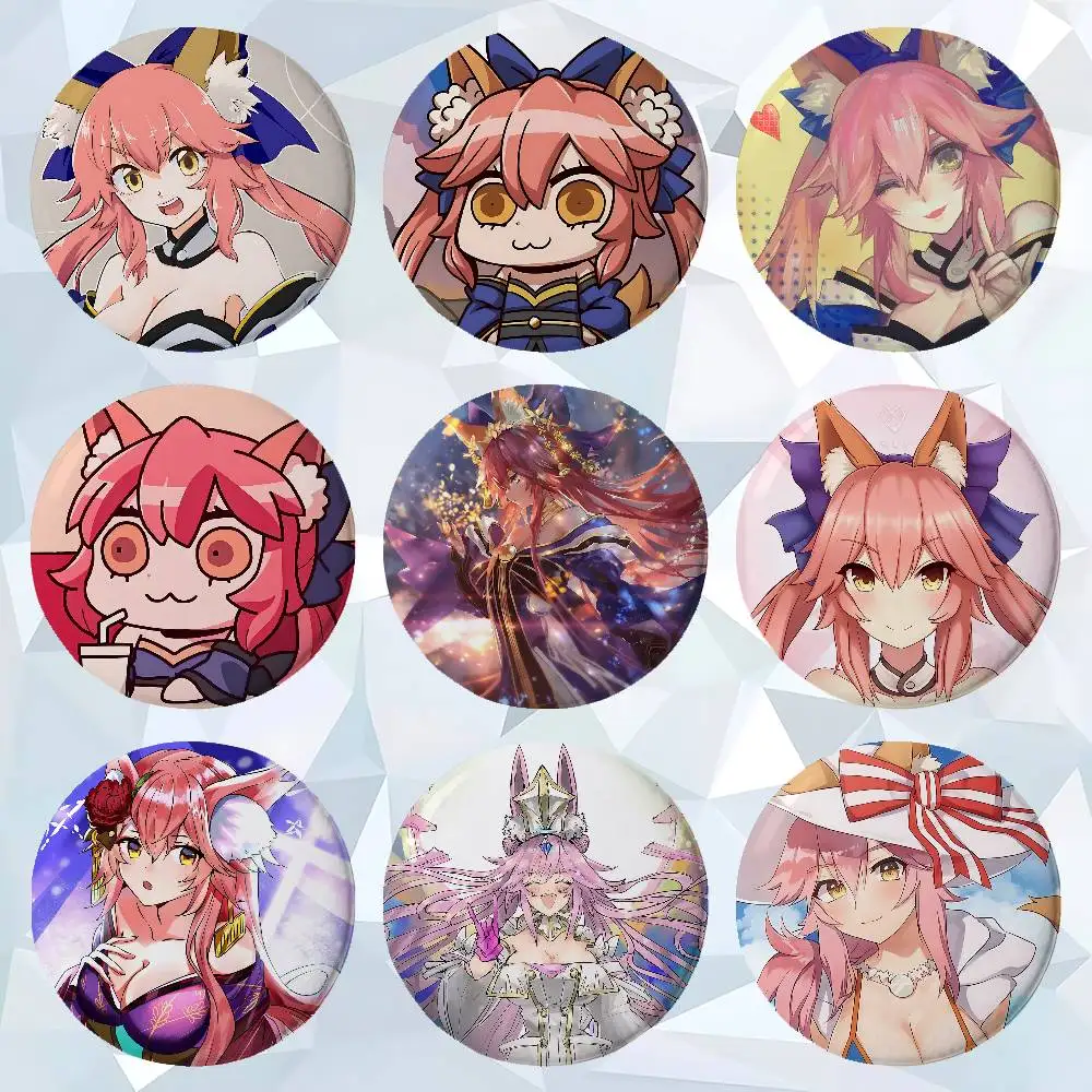 Cartoon T-Tamamo No M-Mae Cover Brooches Funny Meme Badge Fashion Jewelry Gifts