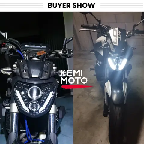 MT 07 Strålkastare E-mark LED-ljusprojektorstrålkastare DRL-enhet Vattentäta lampor för Yamaha MT07 MT-07 FZ07 2014 2015 2016 17 6 best sales Yamaha FZ strålkastarenhet - №5