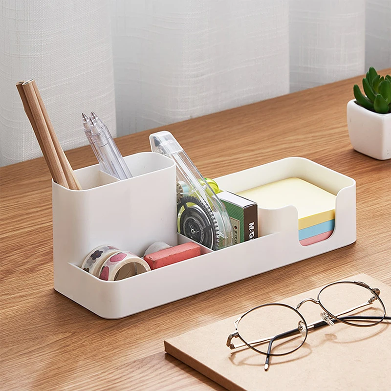 

1Pc Desktop Storage Box Cosmetics pen container Cute Box Office Stationery Organizer Box Study Desk Storage Rack