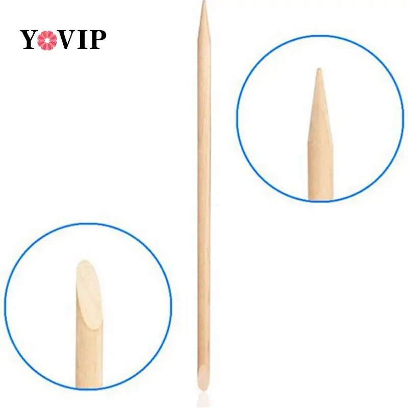 10Pcs/set Wood Sticks Cuticle Pusher Cuticle Remover For Nail Skin Remover Nails Tools Angled Double Sided Orange Stick  11.5cm