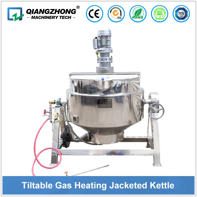 Industrial Gas/Electric Tilting Jacketed Kettle Cooking Kettle With Agitator