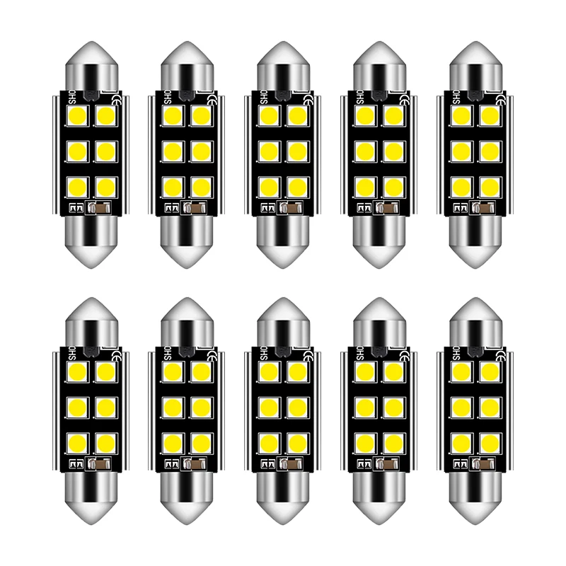 10Pcs Festoon C5W C10W LED CANBUS 31 36 39 41 mm bulb 4 6 SMD 3030 LED Reading lamp car Interior Light DC 9-30V