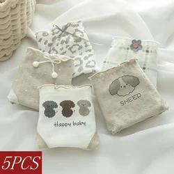 5Pcs/Set Cotton Panties Women's Sexy Underpants Low Waist Underwear Women Briefs Pantys Solid Color Confortable Lingerie
