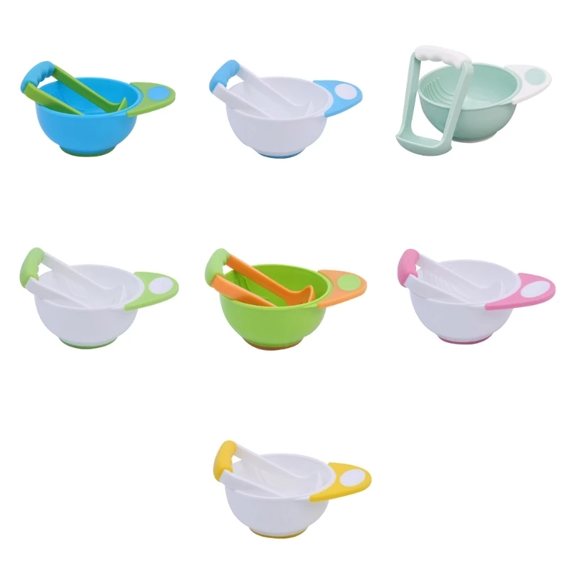 Potato Masher Bowl Masher Bowl Toddler Grinding Mill Bowl with Bowl Handle Dropship