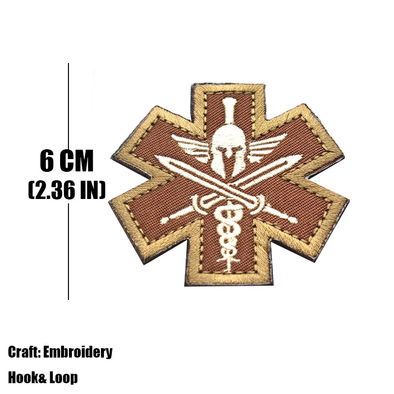 Spartan Medic Tactical Embroidered Patch Military EMT Armband Cloth Hook And Loop Fasten Patches For Backpack jacket view 3
