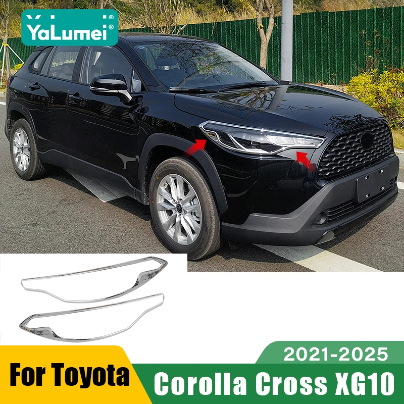 

For Toyota Corolla Cross XG10 2021 2022 2023 2024 2025 Hybrid Car Front Headlight Eyebrow Eyelids Trim Cover Accessories