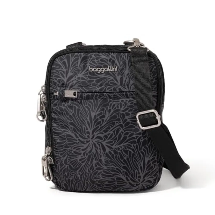 

Securtex Anti-theft Mini Crossbody Bag for daily urban use, nylon with black finish, RFID-blocking, locking zippers cut-resista